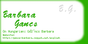 barbara gancs business card